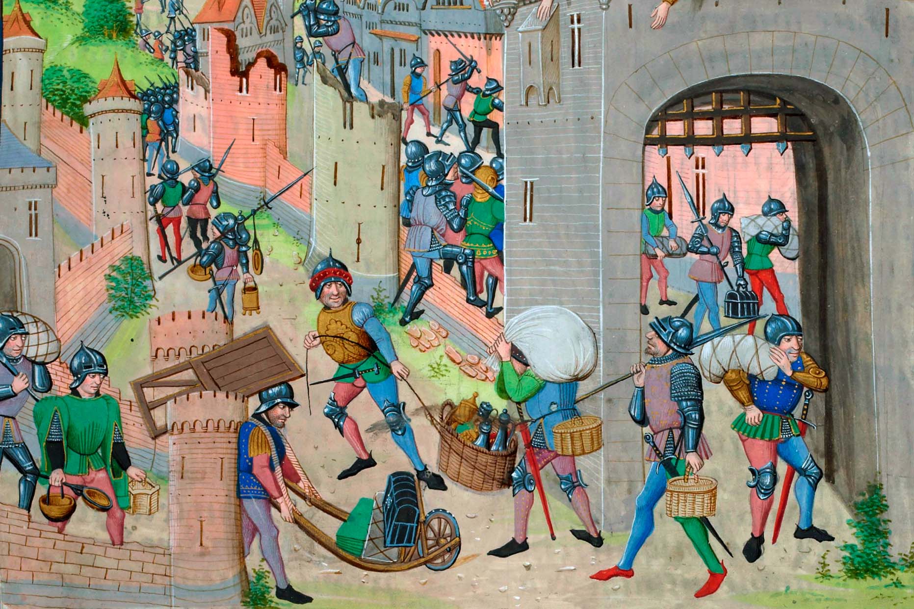 The routiers from Ghent capture and pillage Grammont Jean Froissart, Chronicles, fol. 135r. BNF, FR 2644