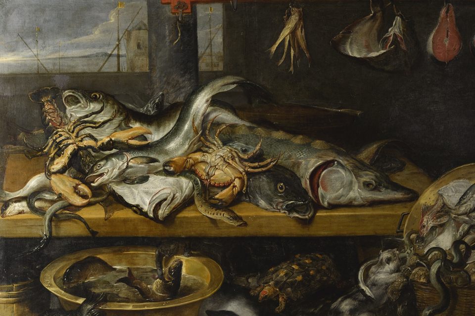 Frans Snyder Fishmarket with sturgeon. The Hermitage. Source: wikipedia