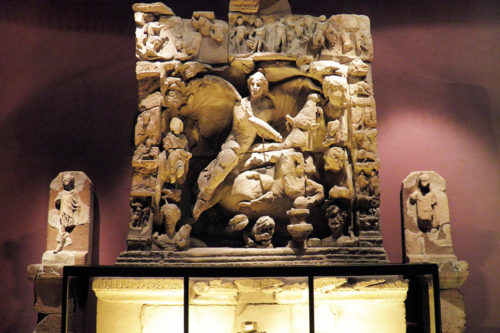 Tauroctony form Sarrebourg. Painstakingly assebled from the fragments. Source: Wikipedia