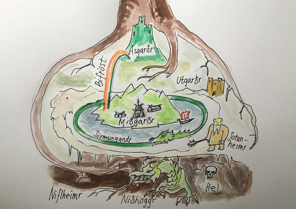 The Norse Cosmology as described in the Prose Edda © Ove Juul Nielsen