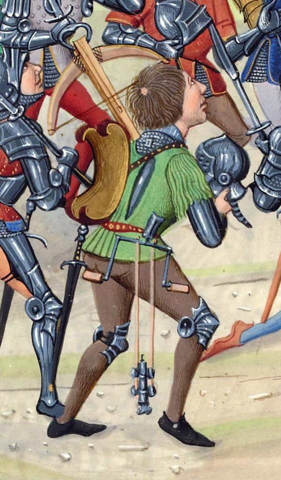 Crossbowman from: Jean Froissart, Chronicles, fol. 135r. BNF, FR 2644