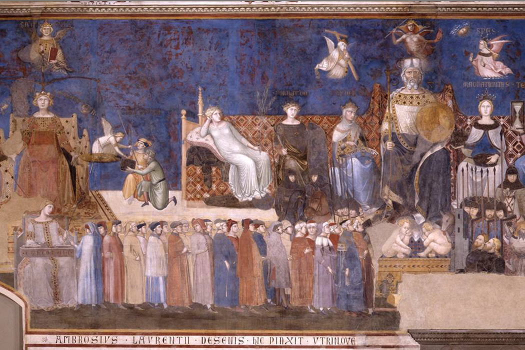 The Allegory of the Good and Bad Government (Allegoria del Buon Governo in Siena by Lorenzetti