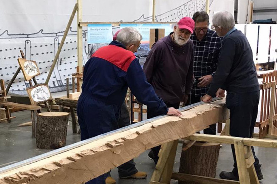 Constructing the keel at The Comapny of Sutton Hoo Ship's headquarters