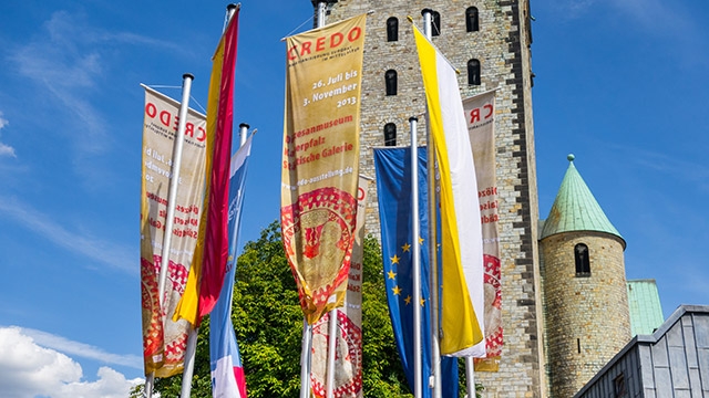 Banners at the CREDO-exhibition in Paderborn
