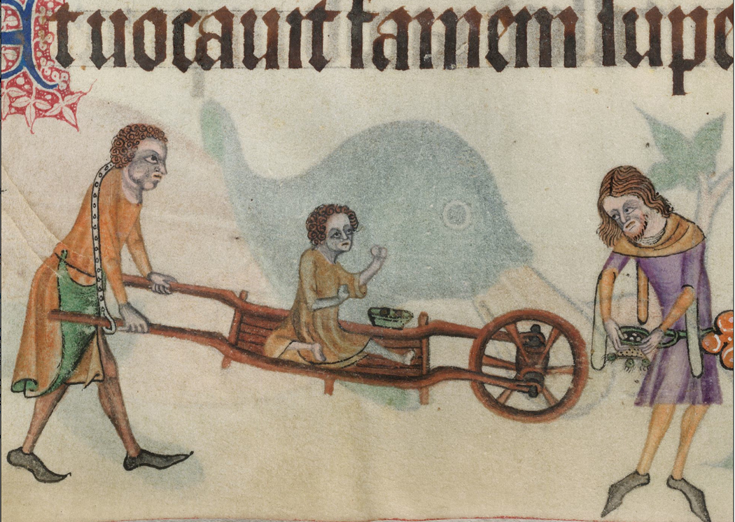 Crippled Child in the Luttrel Psalter fol 186v © British Library