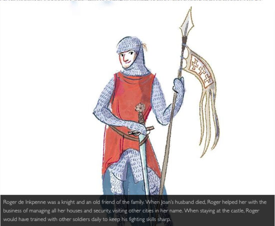 Drawing of Roger de Inkpenne © Ilaria Urbaniti and English Heritage