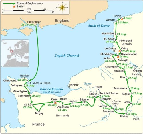 Edward III on the road to Crécy. Source: Wikipedia/Goran-tek-en
