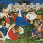 Enclosed medieval garden. The little Garden of Paradise by Upper Rhenish Master, Städel, 1410/1420. Wikipedia