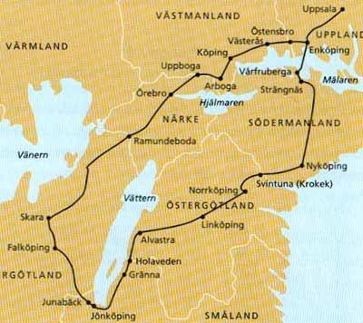 Eriksgatan - the old ceremonial road through the centre of Medieval Sweden