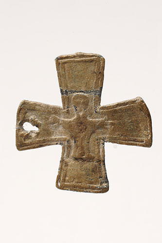 Lead crucifix from the excavated cmerary at Gars Thunau