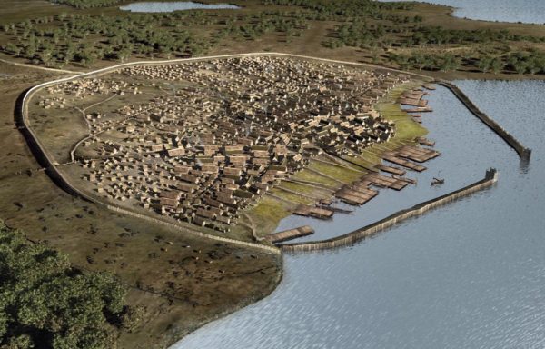 Haithabu - Reconstruction © Jochen Stuhrmann and Tim Wehrmann. Source: Wikipedia