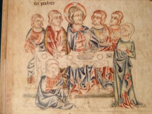 The Holkham Bible - Mary and Martha in Bethany
