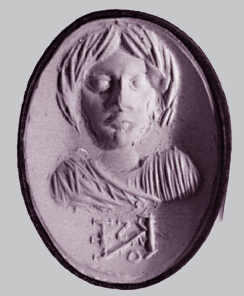 So-called Jewel of Bern. Probably Theoderic II. Source: private collection. Photo In: Three Portrait Gems . By James D. Breckenridge. Gesta, Vol 18, no 1. (1978)