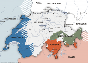 Romansh in Switzerland - map