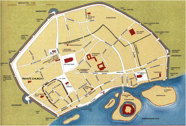 (From “Gader & mennesker i middelalderens og renæssancens København” by Hanne Fabricius, 2006)