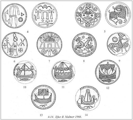 Motives on coins from Birka and Haithabu 