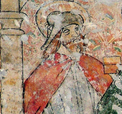 Moissac lies on the french part of the Camino to Santiago de Compostela. A mural of St. James in Saint Martin in Moissac. Source: tourist office