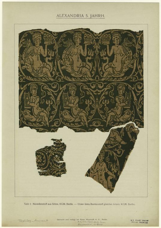 The original colored photo of the nereid textile