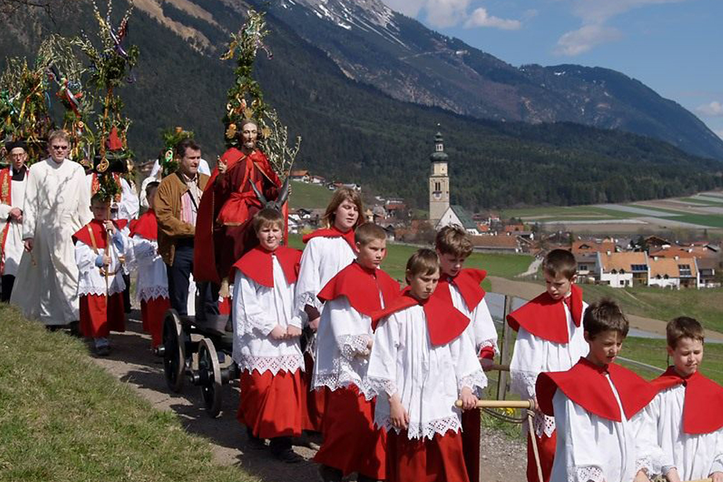 Palmesel procession in Thaur near Insbruck 2014