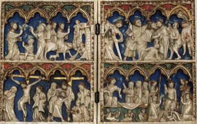 Passion of Christ Gothic Ivory Diptych from Sarnen in Switzerland 1330. Source 'Gothic Ivories Project at The Courtauld Institute of Art, London
