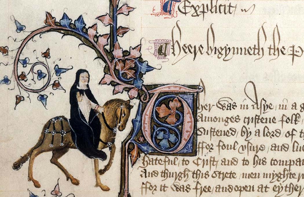 Chaucer's prioress from the Ellesmere Manuscript