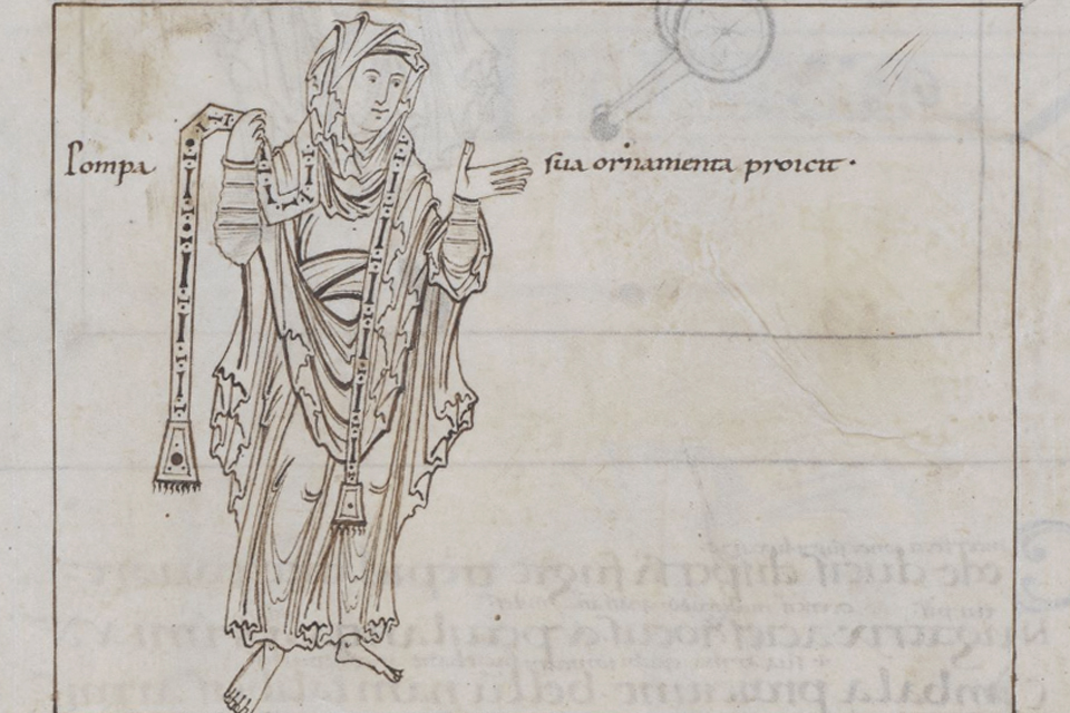 Psychomachia by Prudentius. The character of Pompa. © British Library Add MS 24199