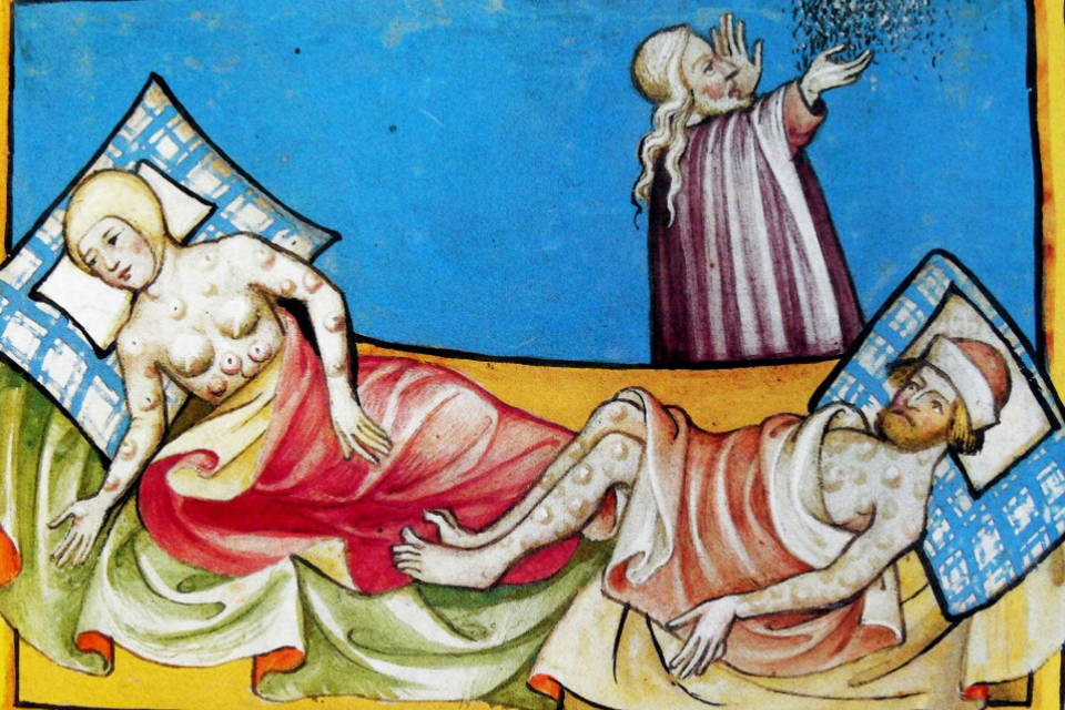 The Black Death from the toggenburg bible 1411