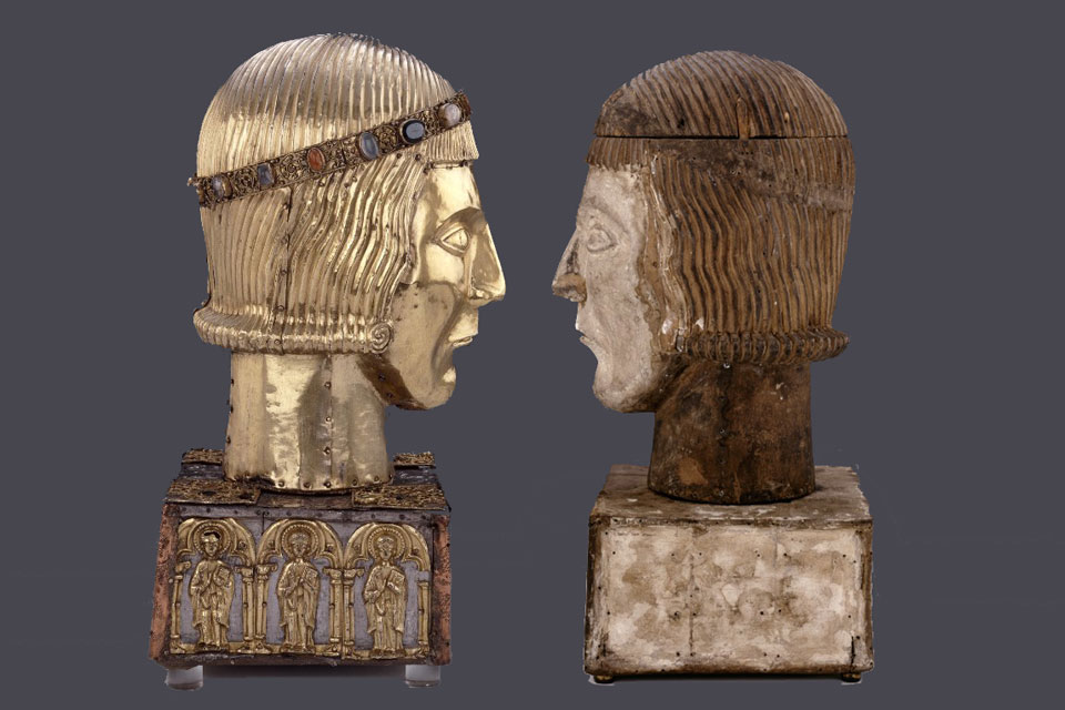 Combined Reliquary of the wooden head and silver case of st. Eustace © British Library