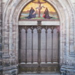 Martin Luther's 95 theses on door in Wittenberg