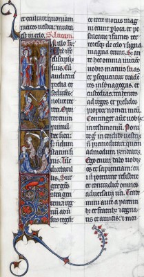 ‘Ladder initial’ at the beginning of Luke 21- 9-16, Add MS 17341, f. 161r © British Library